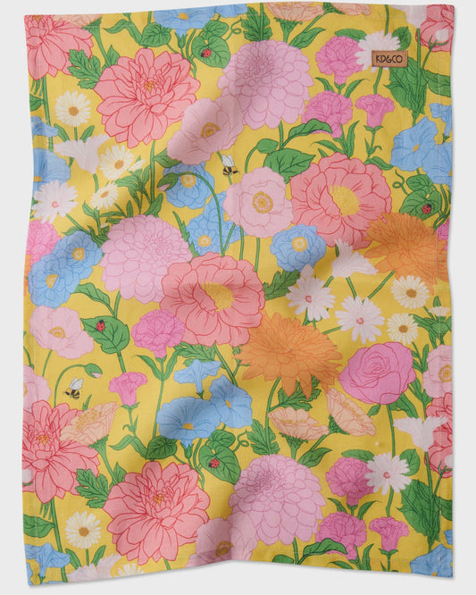 Kip & Co - Follow the Sun Yellow Tea Towel - The Ivy Room Adelaide