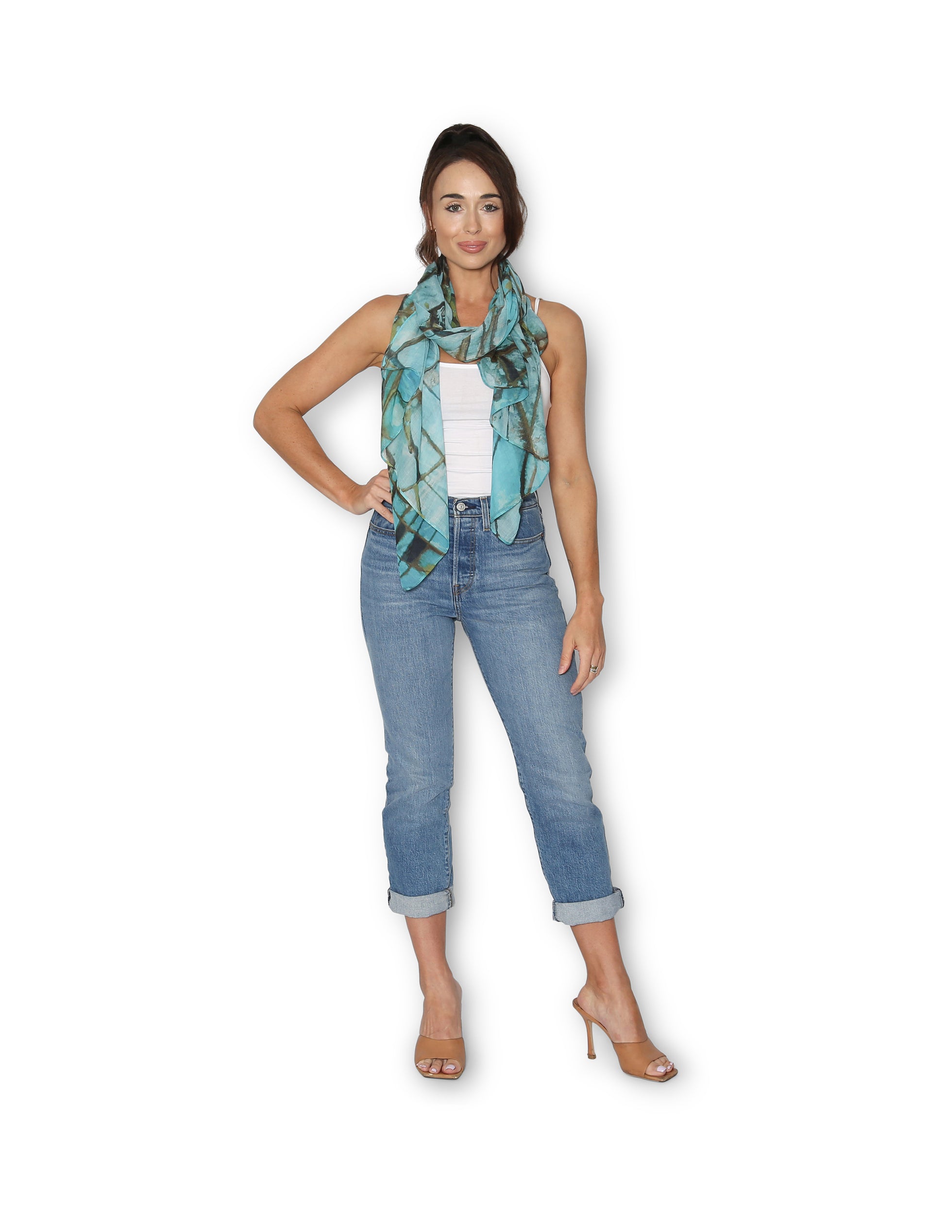 The Artists Label - Viscose Scarf Seaside stone - The Ivy Room Adelaide