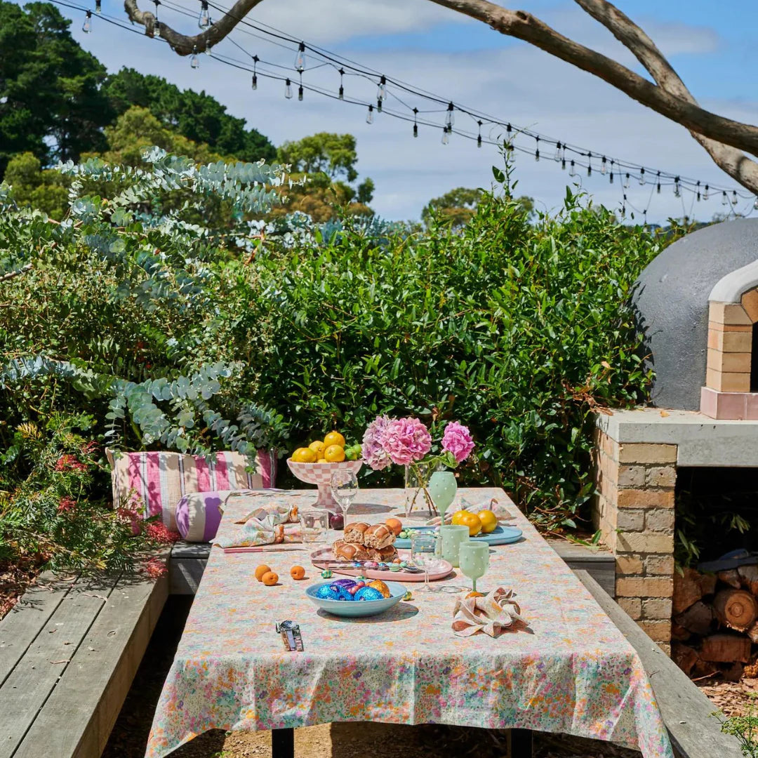 Kip & Co -  Little Bit Ditsy Linen Tablecloth 145cm x 270cm - The Ivy Room Adelaide