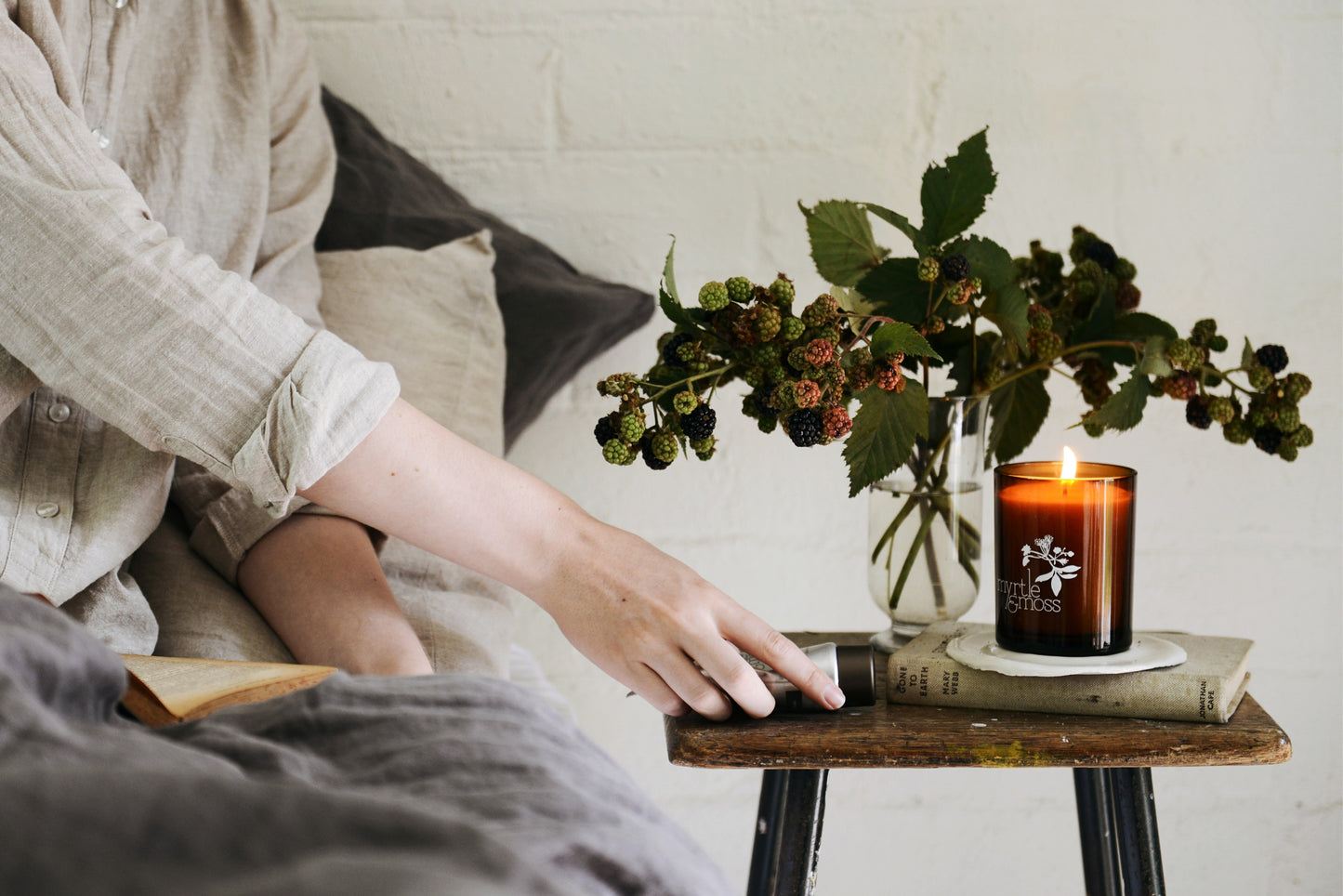 Myrtle & Moss - Large Soy Candle - The Ivy Room Adelaide