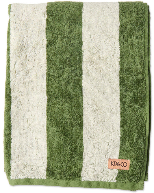 Kip & Co - Moss Stripe Terry Bath Sheet/Beach Towel - The Ivy Room Adelaide
