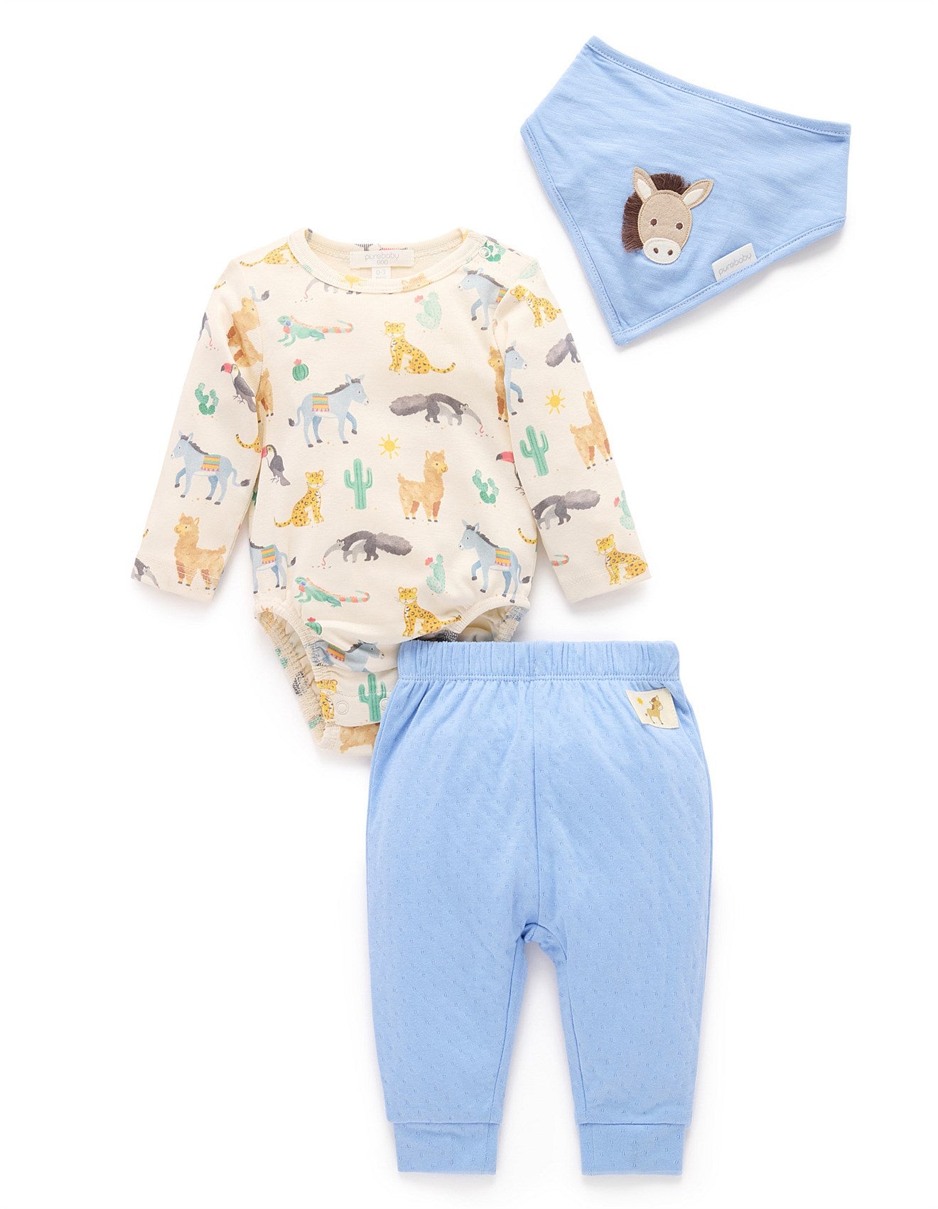 Purebaby - Animal Fiesta 3 Piece Gift Set - The Ivy Room Adelaide