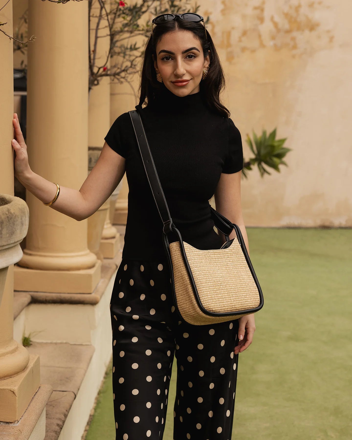 Louenhide - Clare Raffia Shoulder Bag
