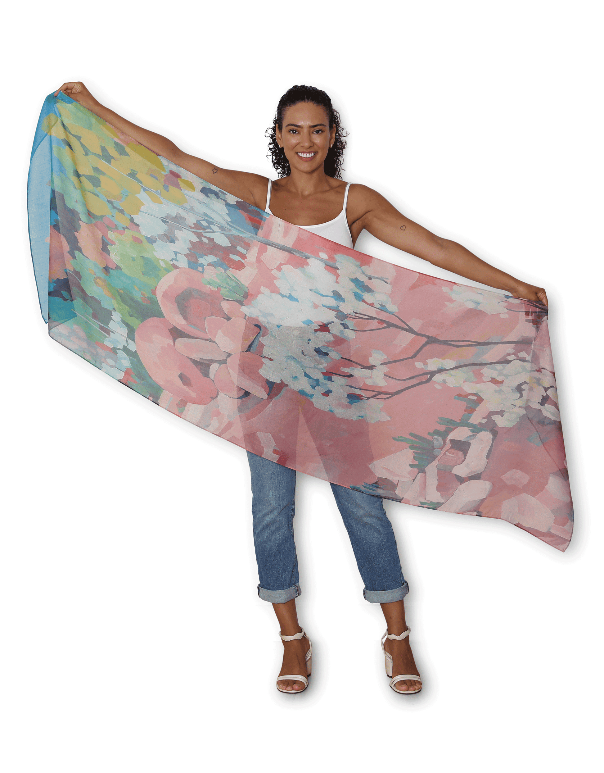 The Artist Label - Viscose Scarf Pink Granite - The Ivy Room Adelaide