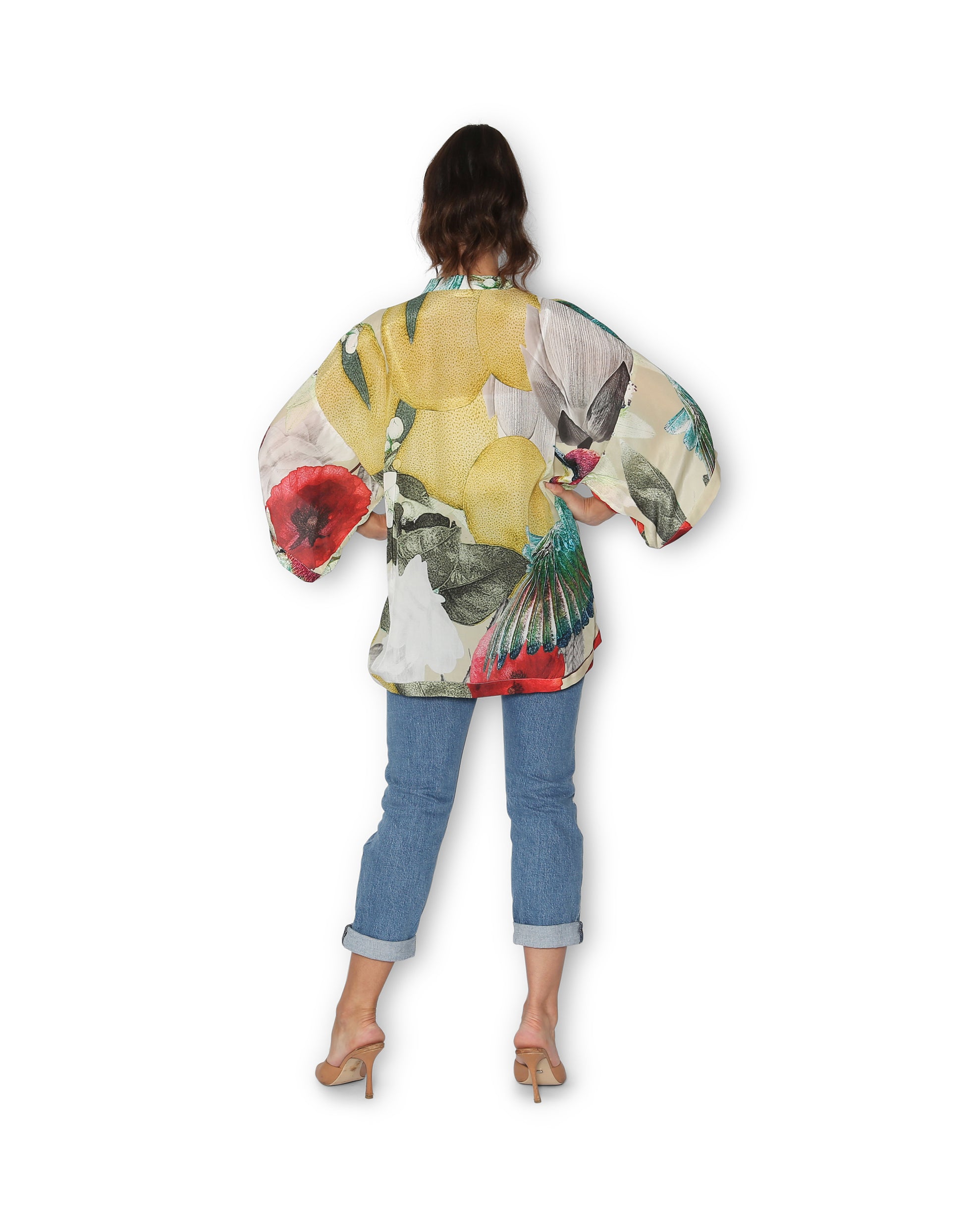 The Artists Label - Silk Kimono Jardin Orange - The Ivy Room Adelaide