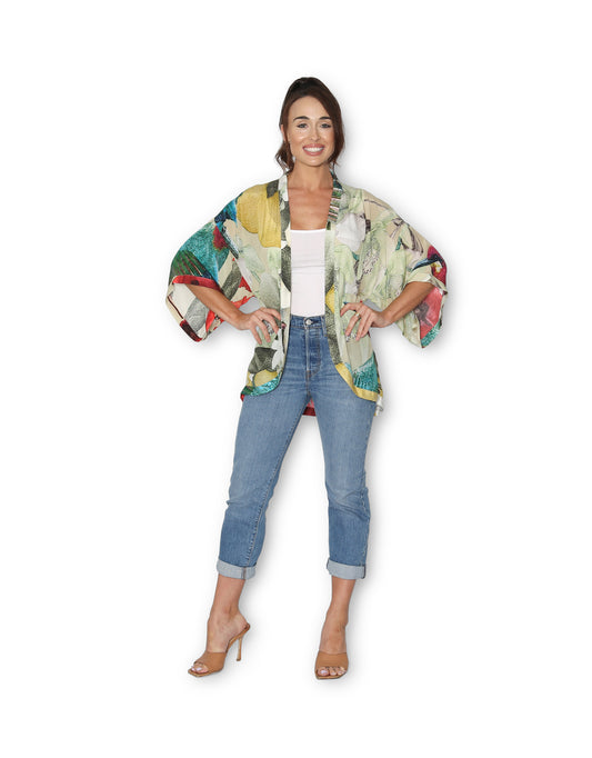 The Artists Label - Silk Kimono Jardin Orange - The Ivy Room Adelaide