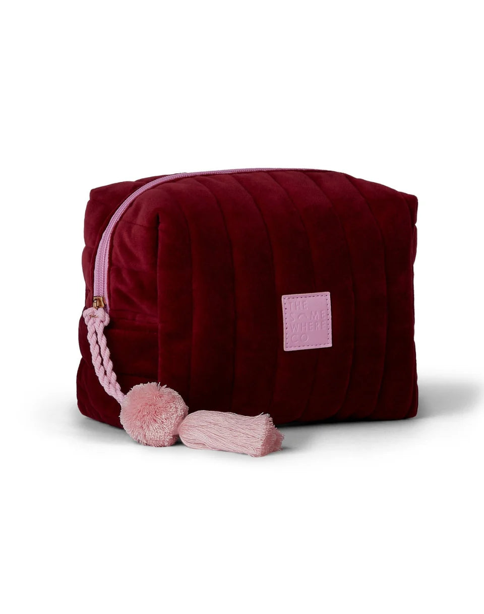 The Somewhere Co - Cosmetic Case Burgundy Velvet