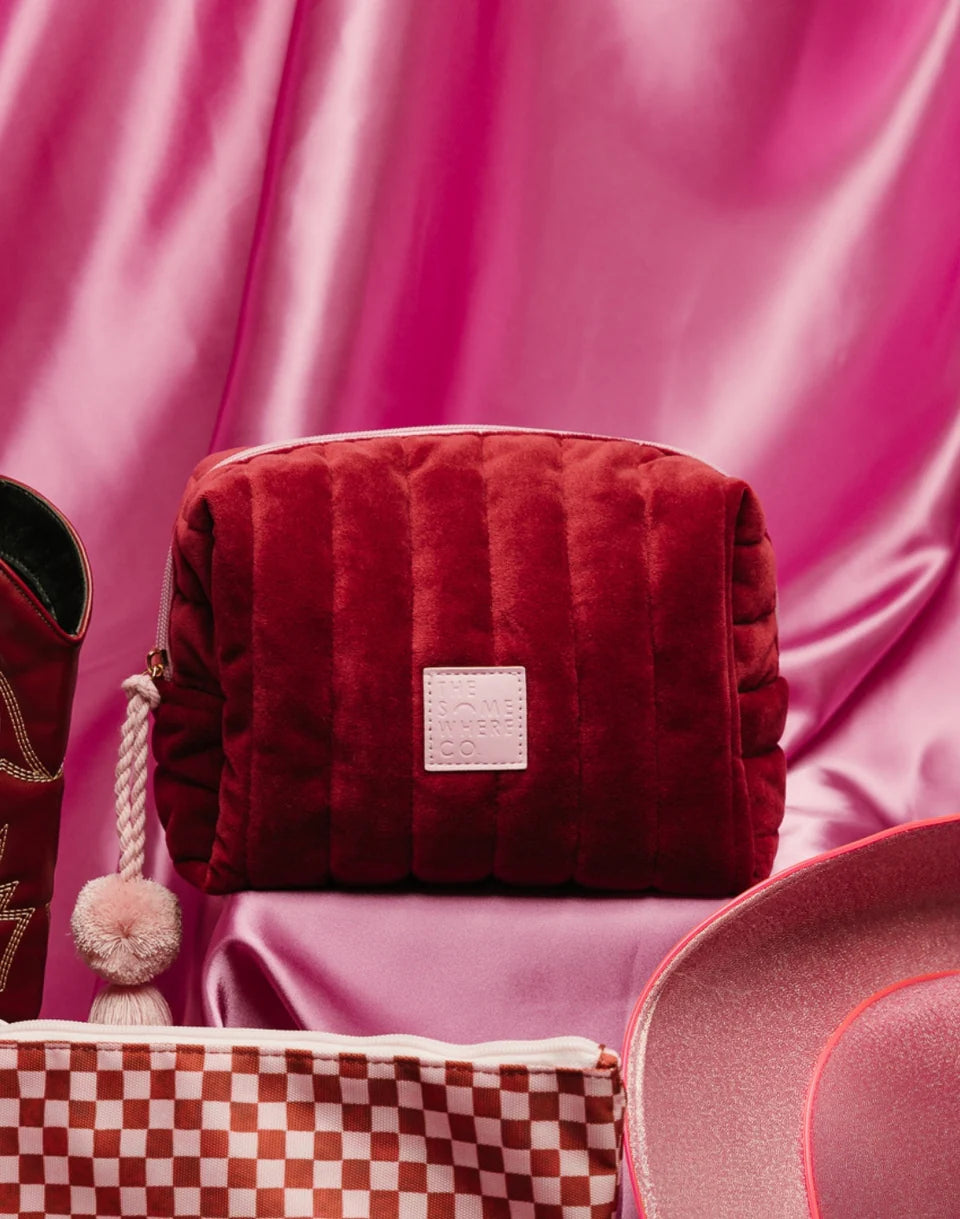 The Somewhere Co - Cosmetic Case Burgundy Velvet