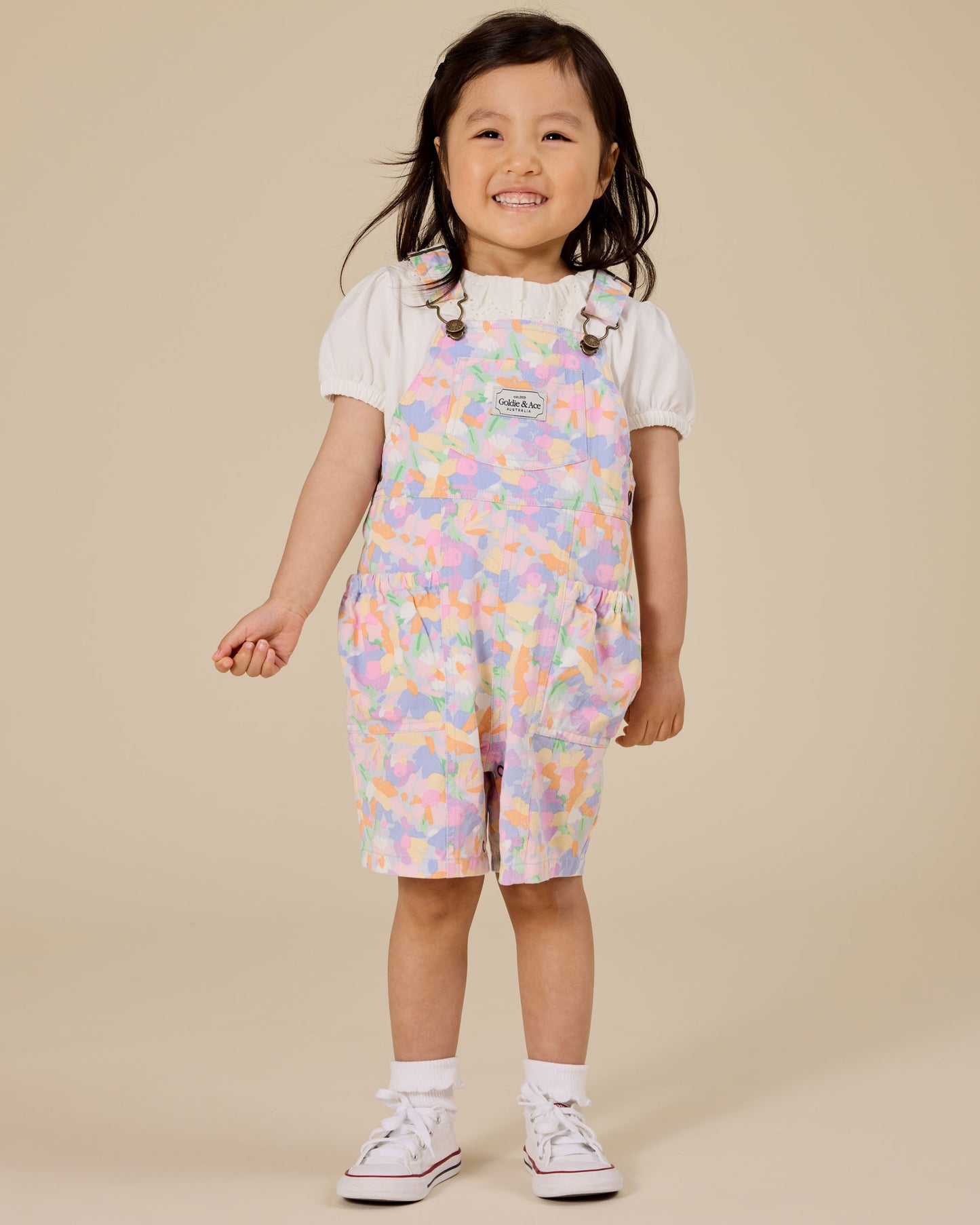 Goldie + Ace - Pastel Bouquet Pocket Overalls