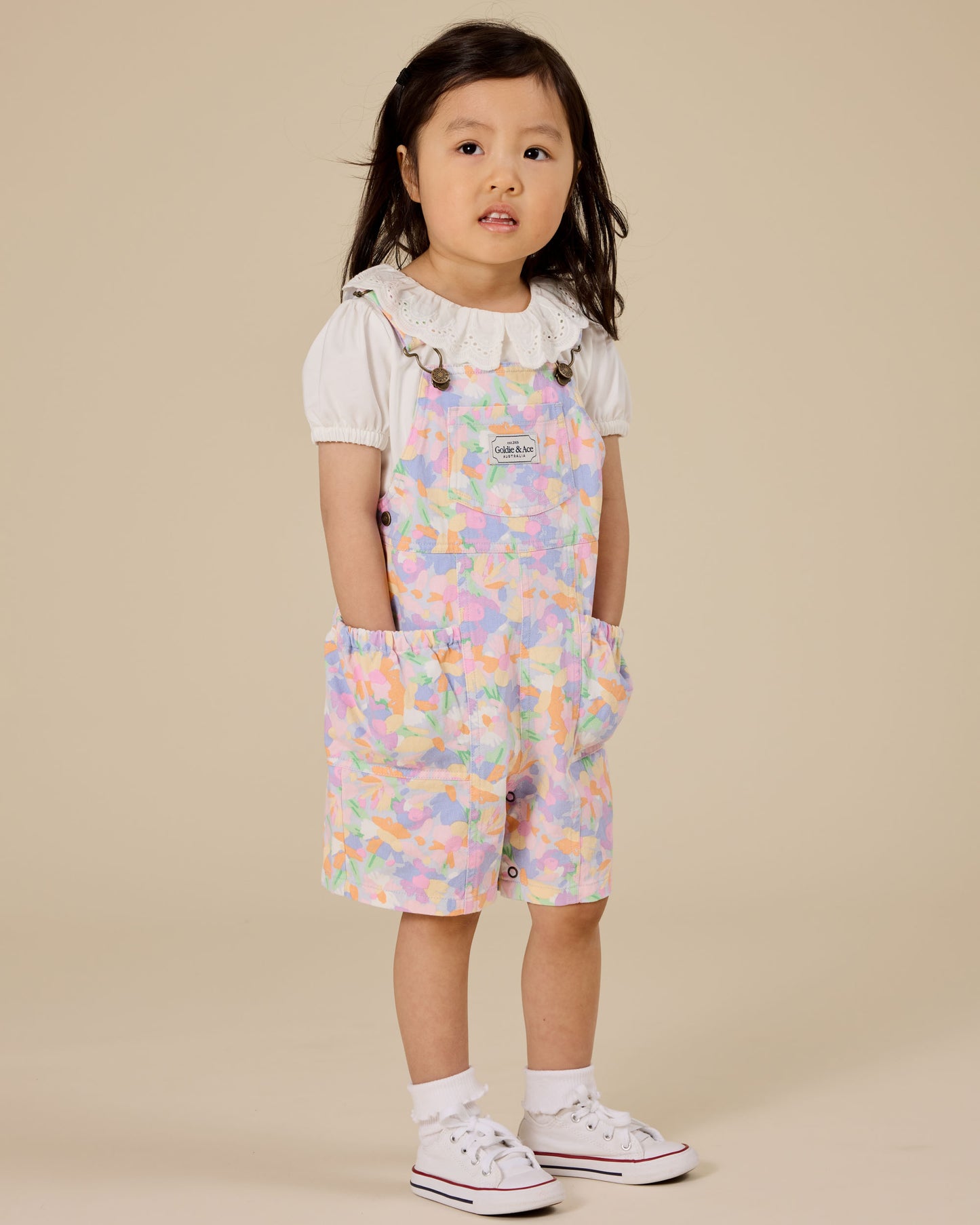 Goldie + Ace - Pastel Bouquet Pocket Overalls