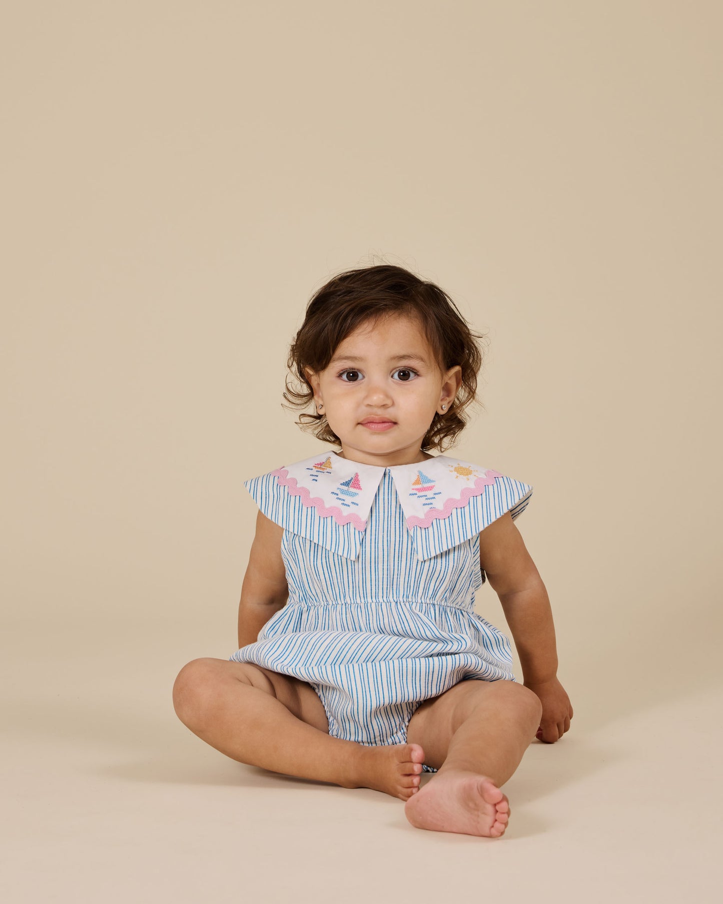 Goldie + Ace - Sailor Stripe Collared Romper