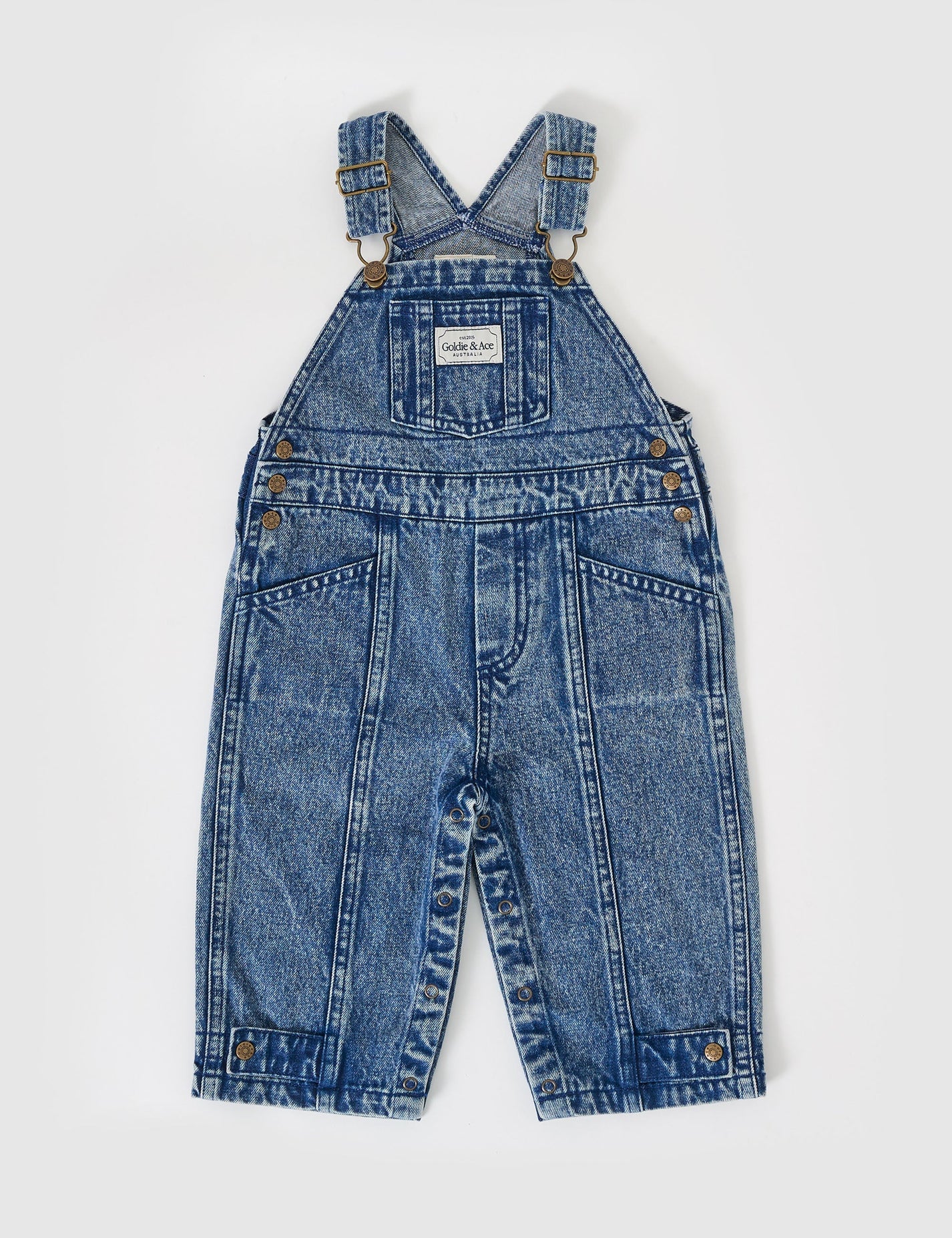 Goldie + Ace - Blake Vintage Washed Denim Overalls - The Ivy Room Adelaide