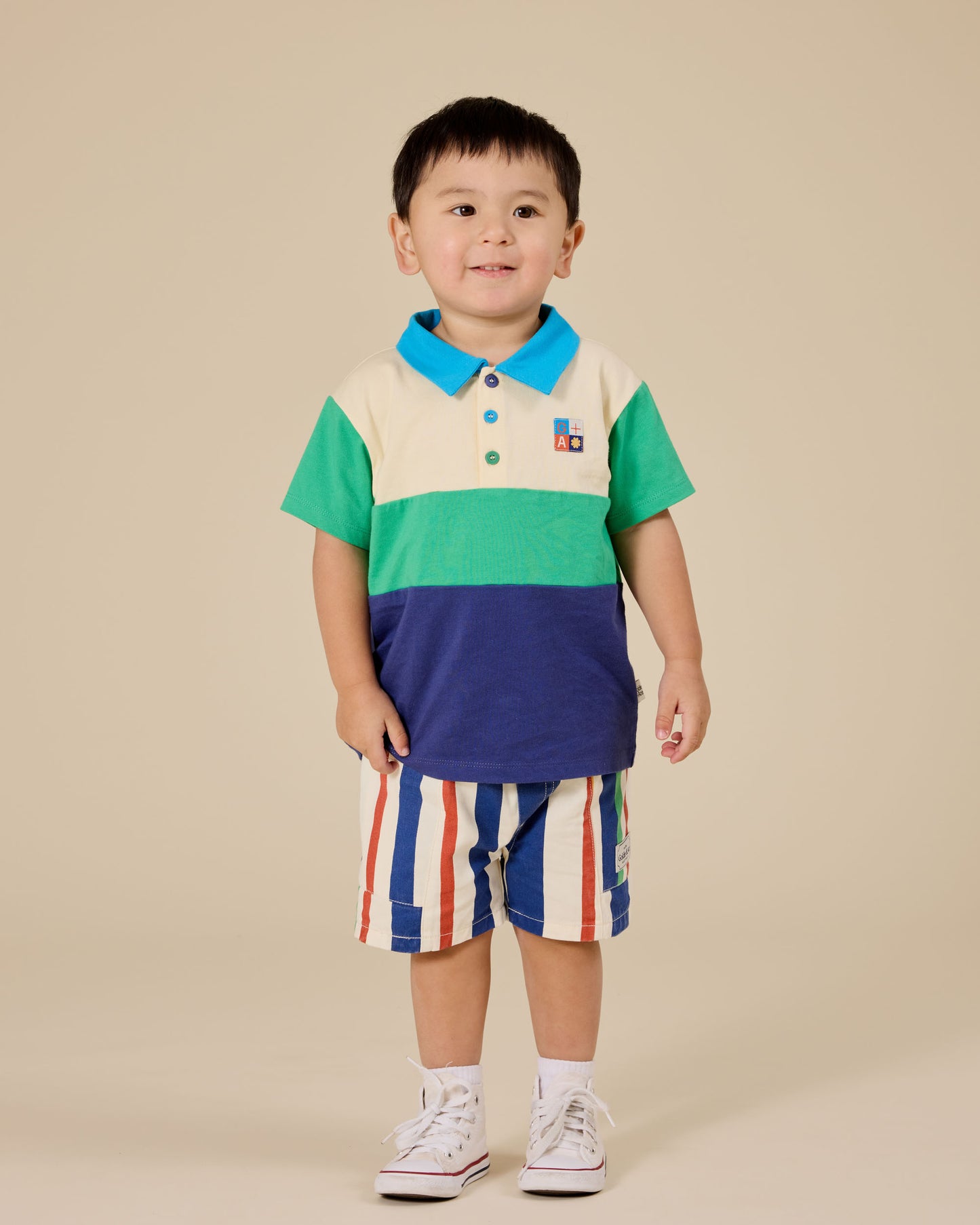 Goldie + Ace - Noah Denim Pocket Shorts 90s Bold Stripe