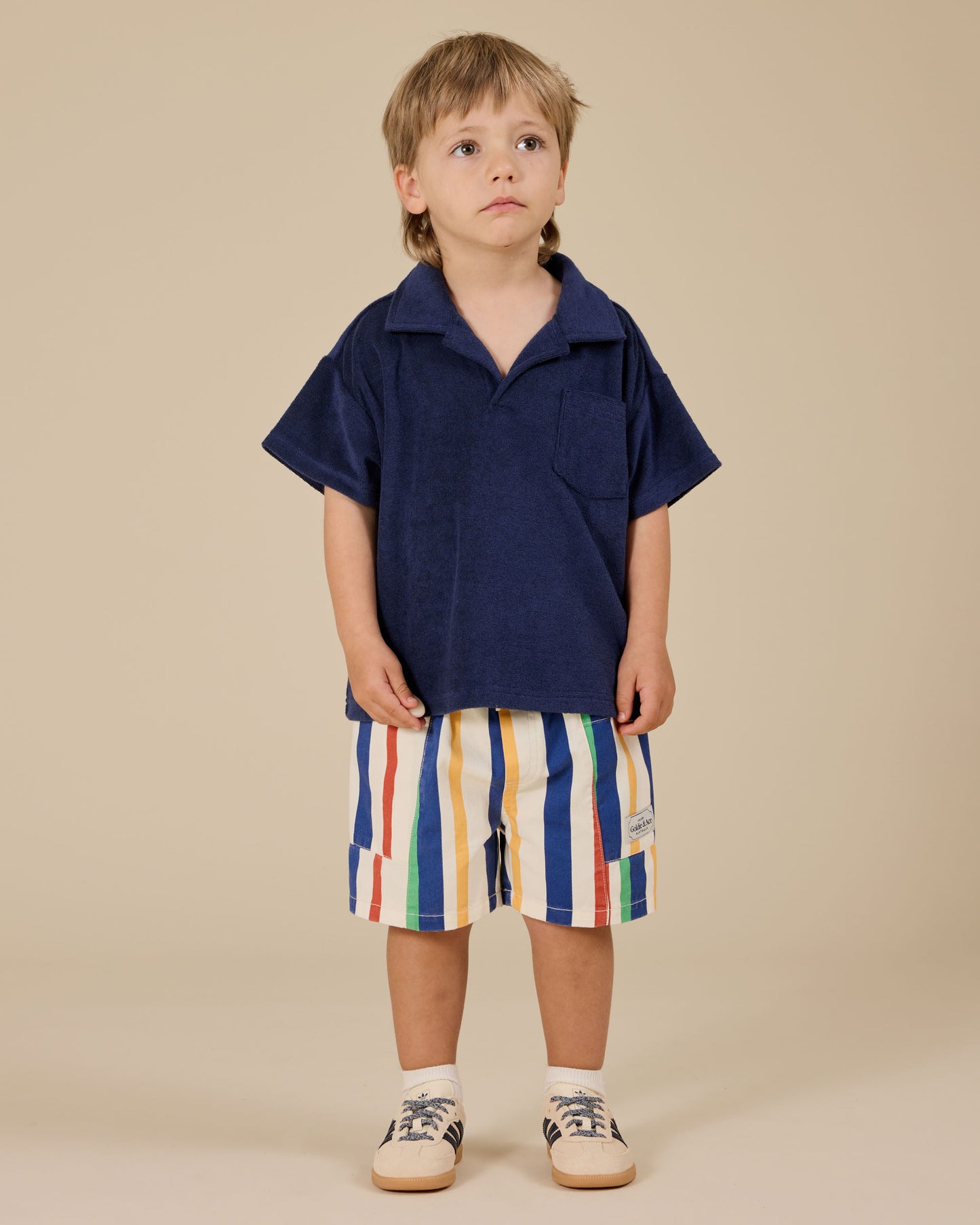 Goldie + Ace - Noah Denim Pocket Shorts 90s Bold Stripe