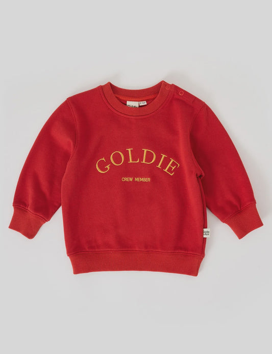 Goldie + Ace - Embroidered Sweater Red - The Ivy Room Adelaide
