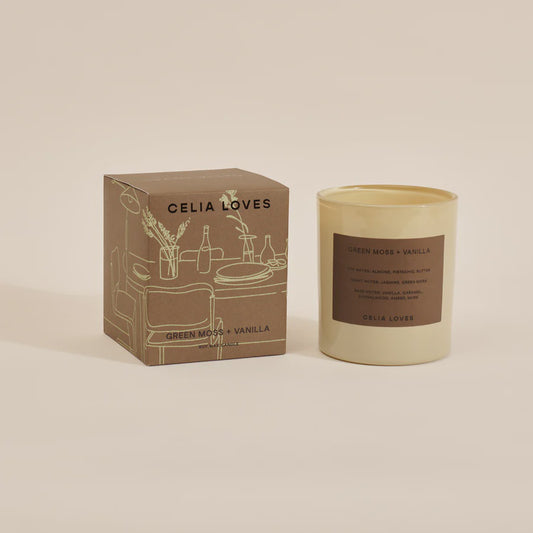 Celia Loves - 80hr Candle | Green Moss + Vanilla - The Ivy Room Adelaide