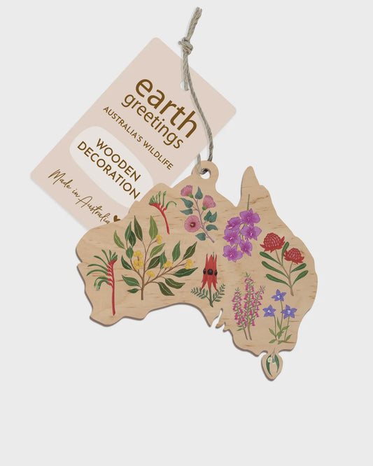 Earth Greetings - Christmas Wooden Decoration | Floral Emblems