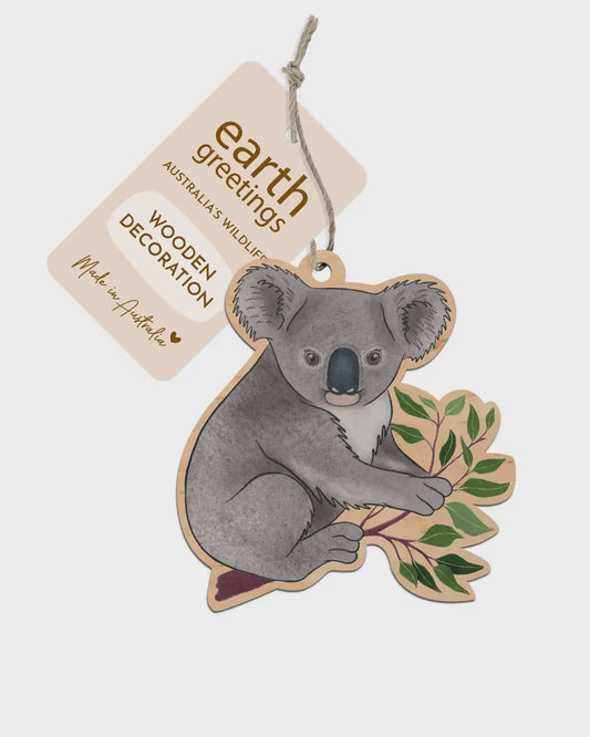 Earth Greetings - Christmas Wooden Decoration | Koala