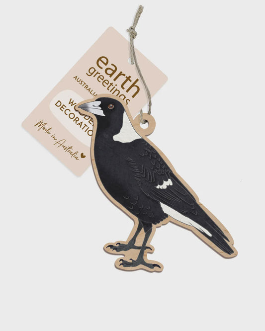 Earth Greetings - Christmas Wooden Decoration | Magpie
