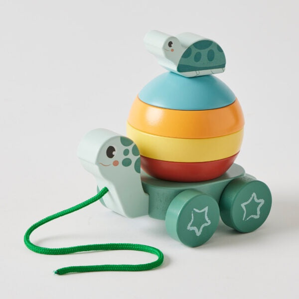 Zookabee - Wooden Pull Along Stacking Turtle