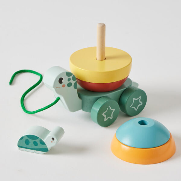Zookabee - Wooden Pull Along Stacking Turtle