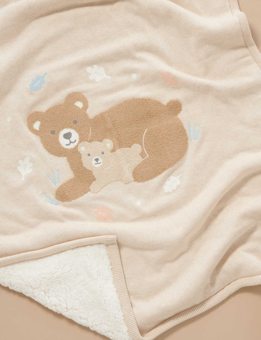 Pure Baby - Embroidered Lined Blanket - Bear - The Ivy Room Adelaide