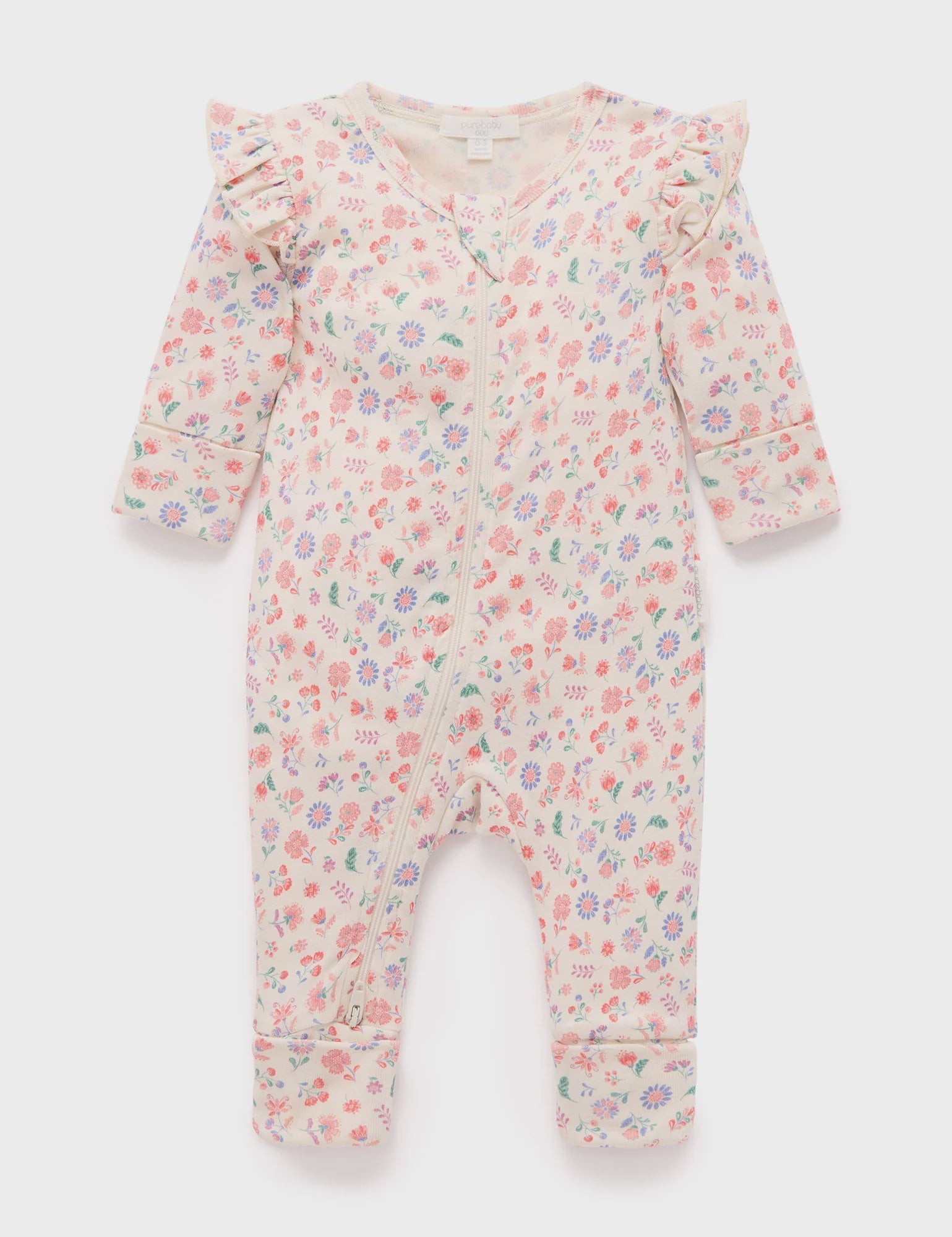 Purebaby - Zip Growsuit Flor - The Ivy Room Adelaide