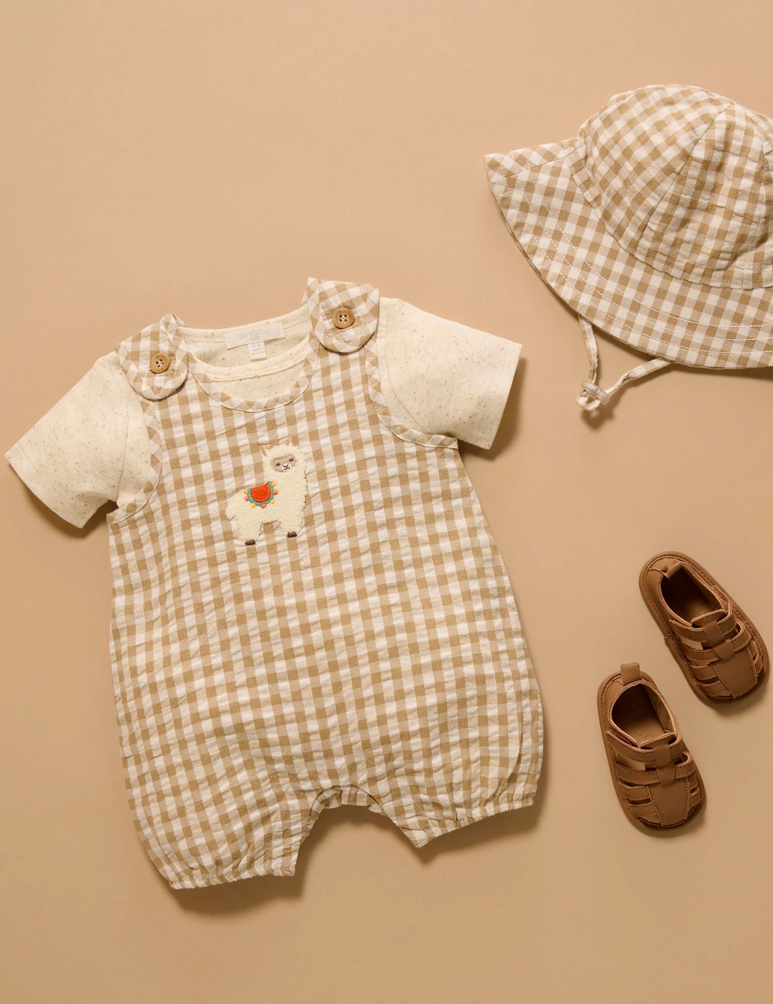 Purebaby - Gingham Romper Burrito - The Ivy Room Adelaide