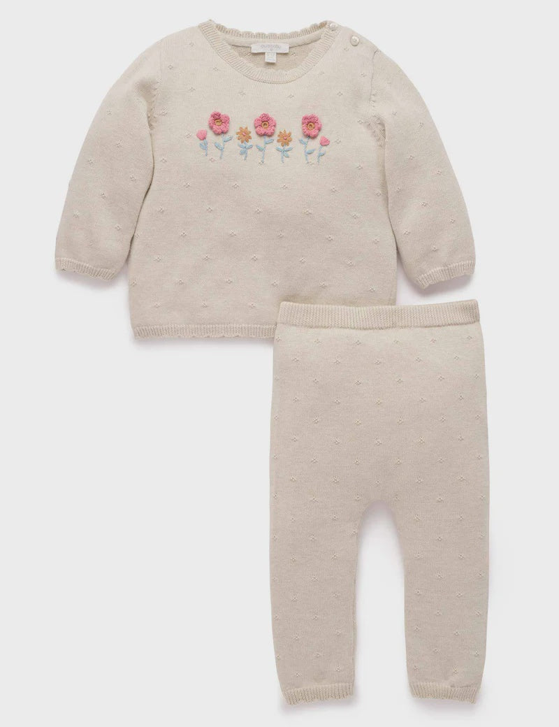 Purebaby - Scalloped Knit Set