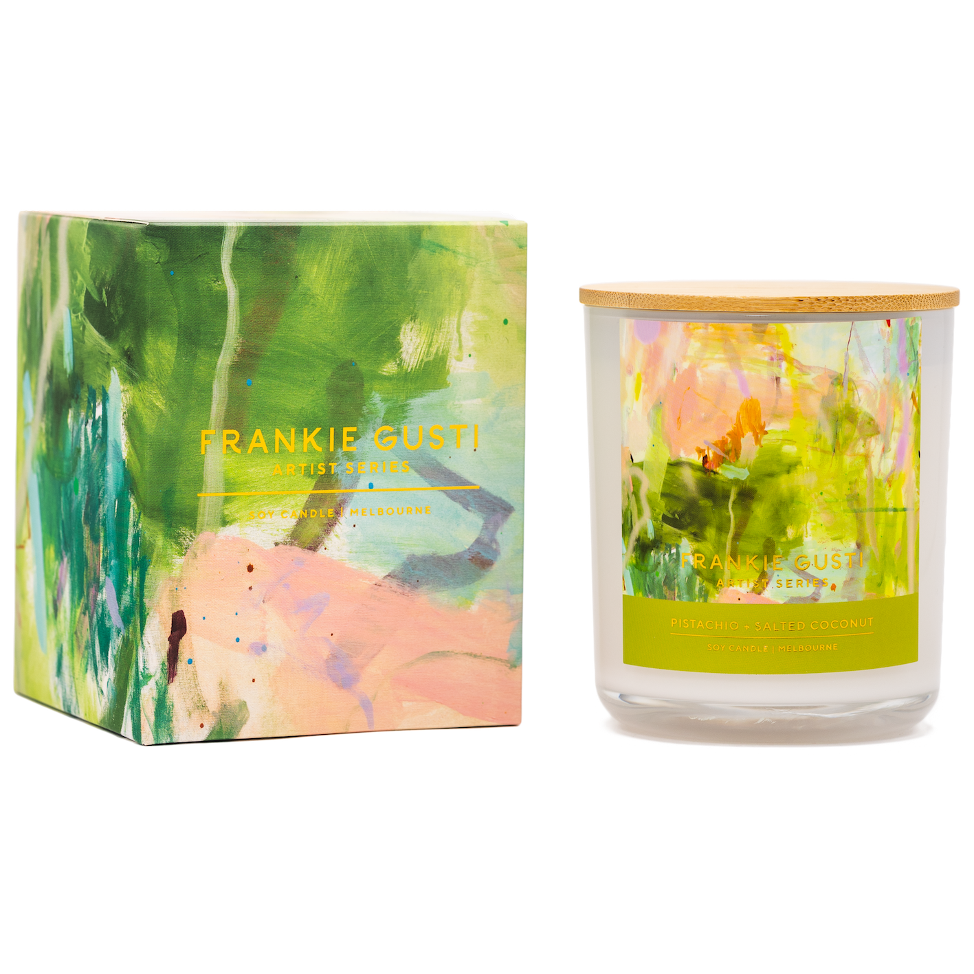 Frankie Gusti - Artist Series Candle Pistachio & Salted Coconut - The Ivy Room Adelaide