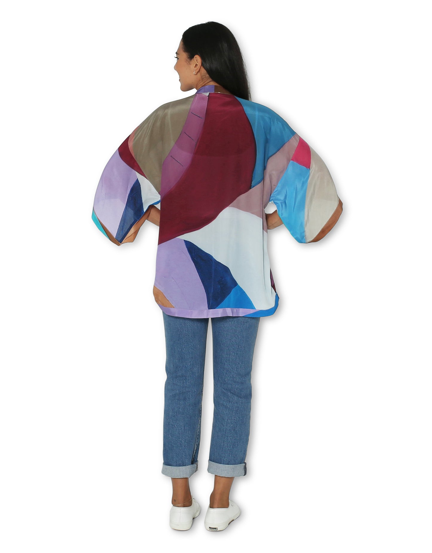 The Artist Label - Silk Kimono Rainbows Make You Happy