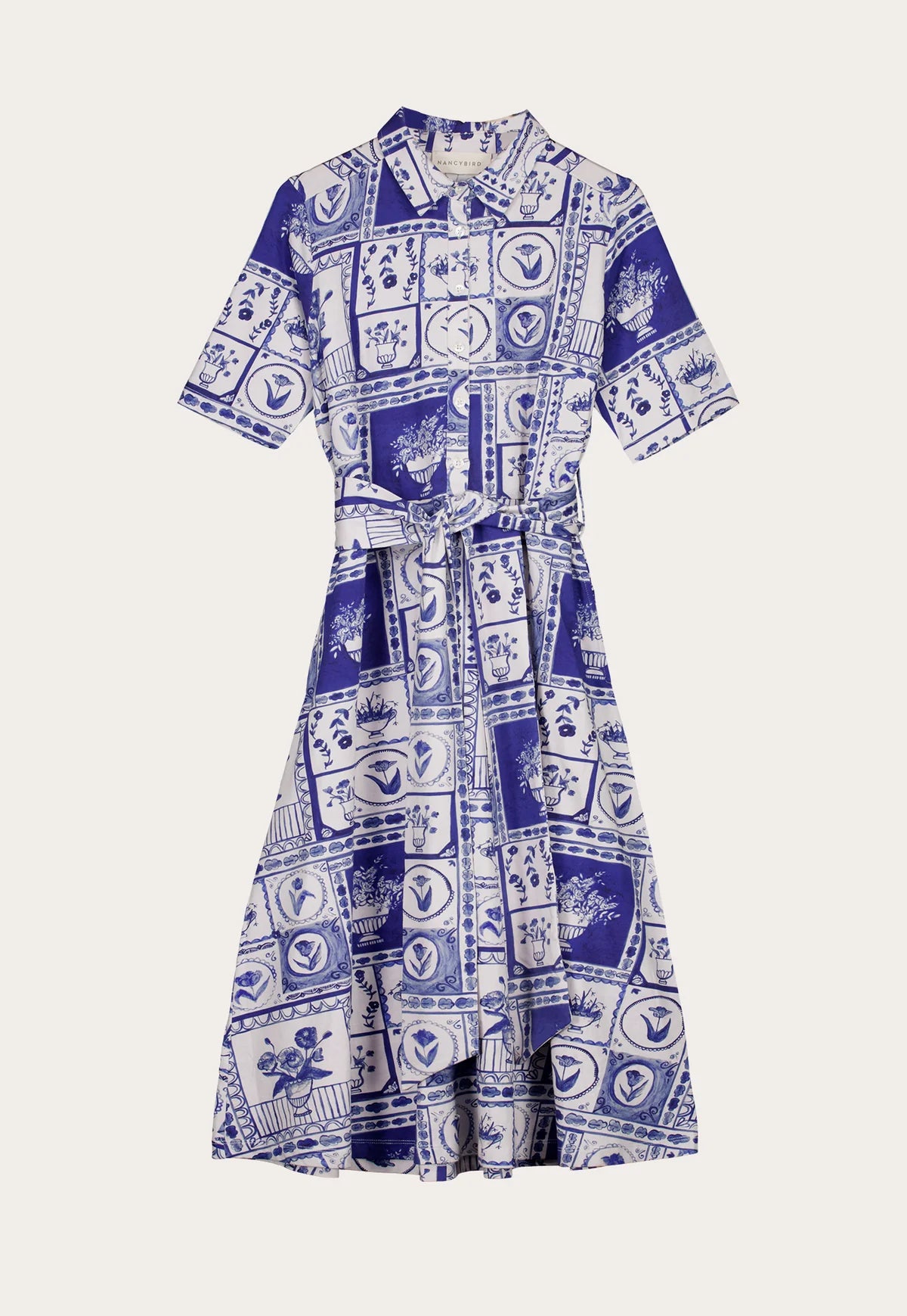 Nancybird - Vera Short Sleeve Dress Lyon Tile