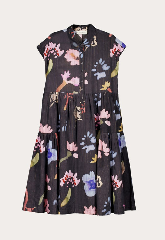 Nancybird - Maja Dress / Charcoal Watercolour - The Ivy Room Adelaide