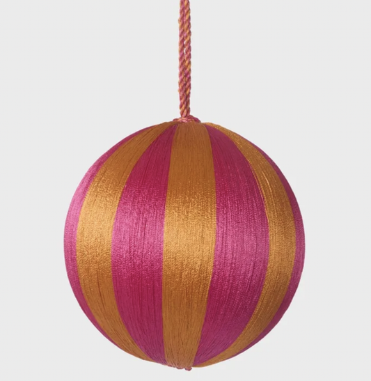 Vixen & Velvet - Christmas Silk Bauble | Med Pink/Orange