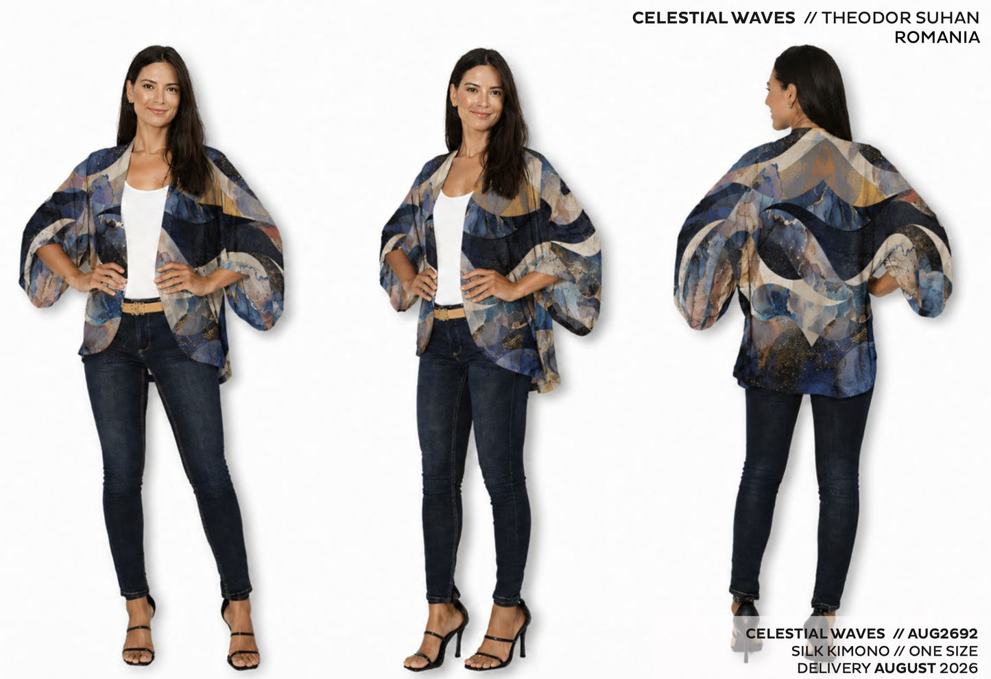 The Artists Label - Silk Kimono | Celestial Waves
