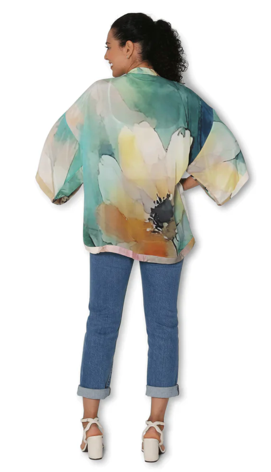 The Artist Label - Silk Kimono Cottage Garden - The Ivy Room Adelaide