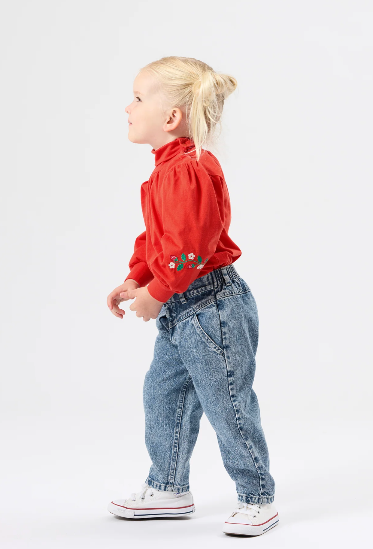 Goldie + Ace - Sofia Strawberry Puff Sleeve Skivvy