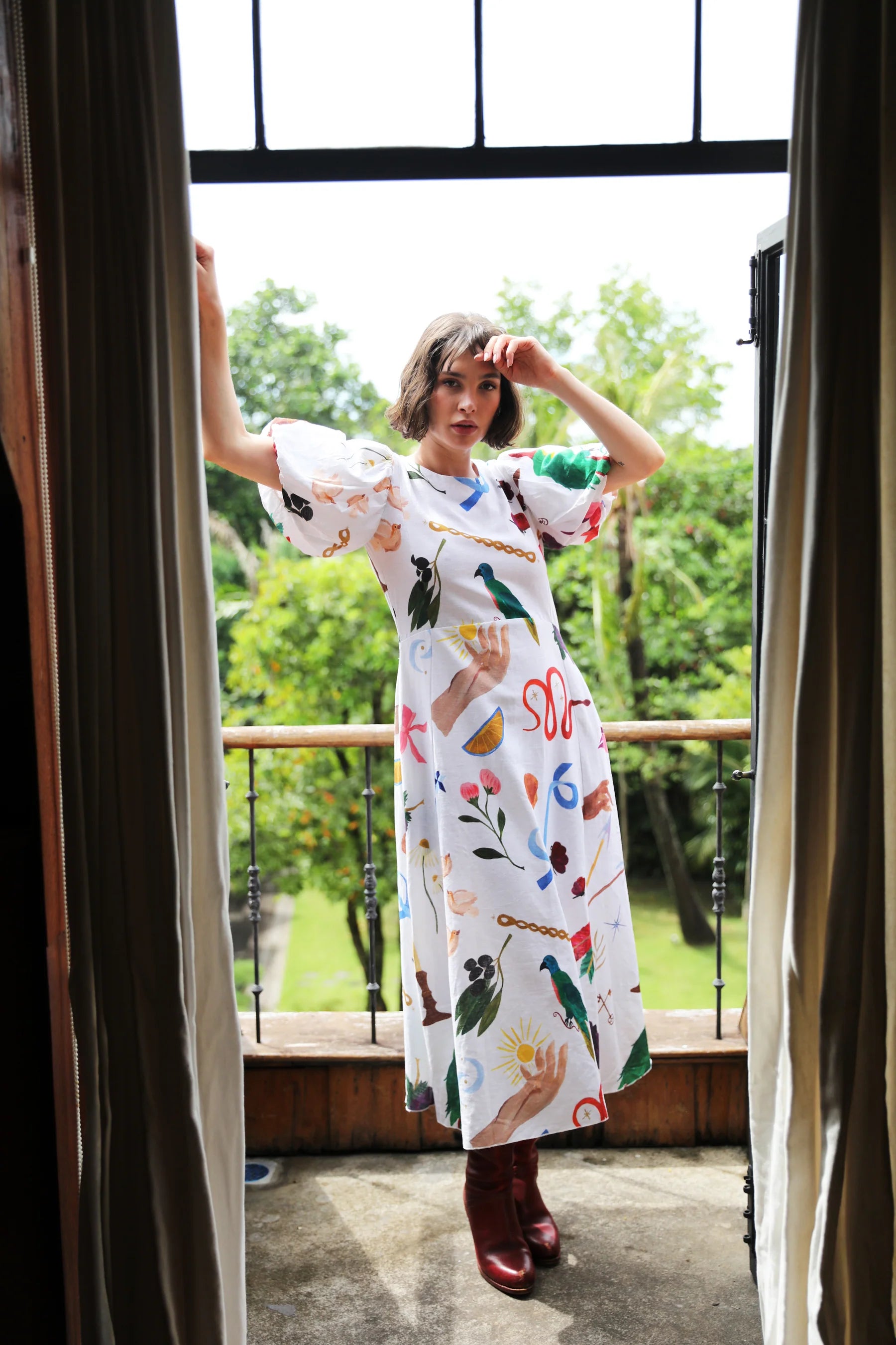 Frank & Dollys - Boheme Linen Midi Dress - The Ivy Room Adelaide