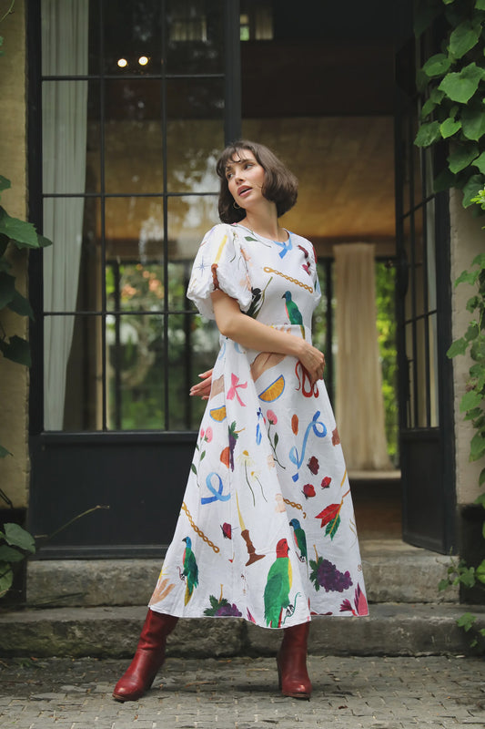 Frank & Dollys - Boheme Linen Midi Dress - The Ivy Room Adelaide