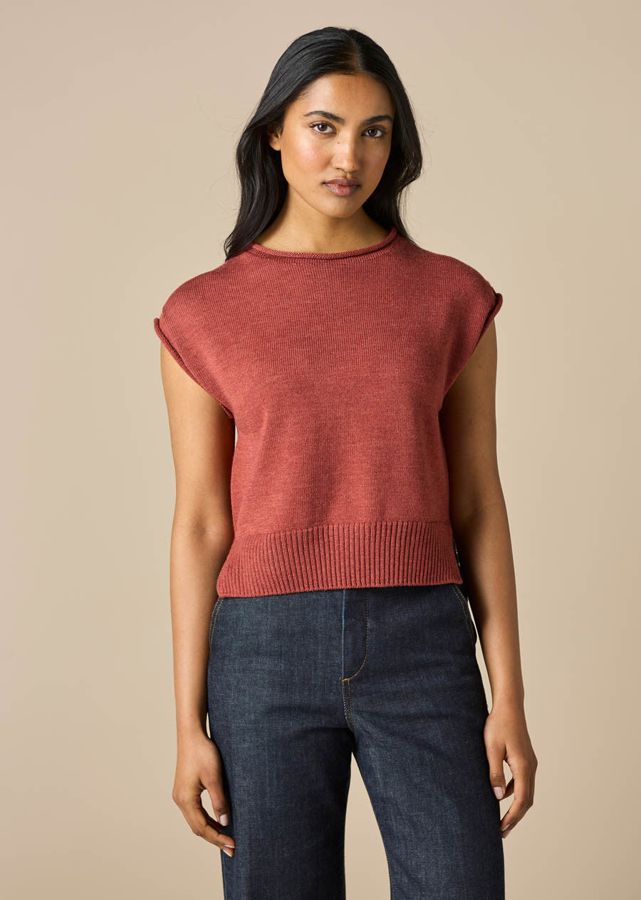 Uimi - Agnes Merino Wool Vest / Papaya