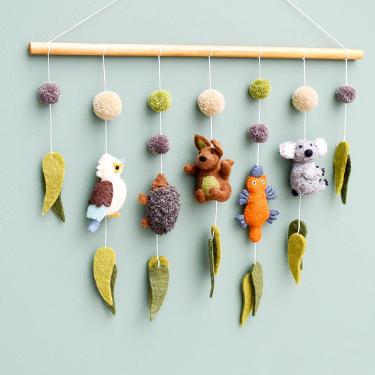 Tara Treasures - Nursery Cot Mobile - Horizontal Aussie Animals - The Ivy Room Adelaide