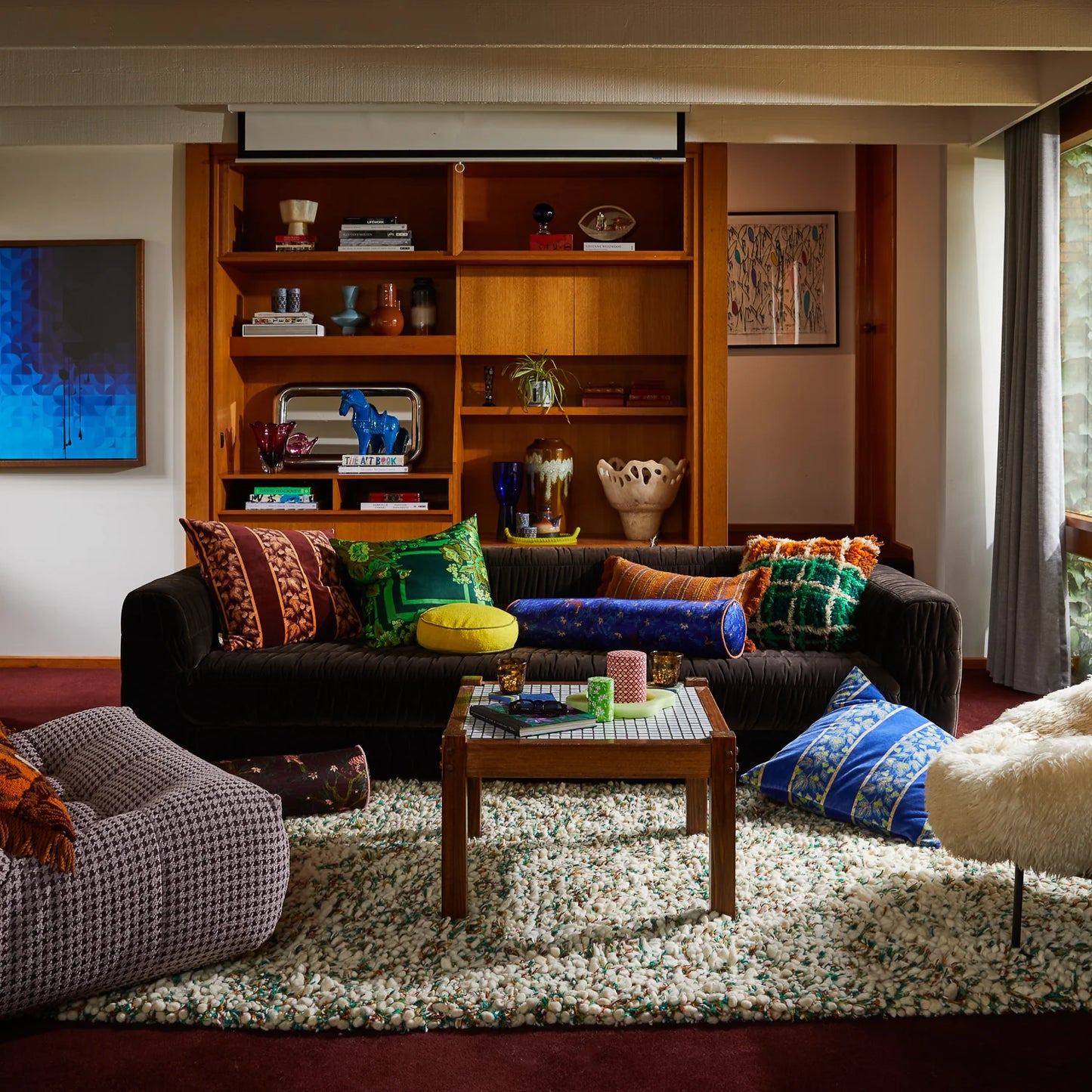Sage x Clare - Agata Velvet Cushion | Rosewood