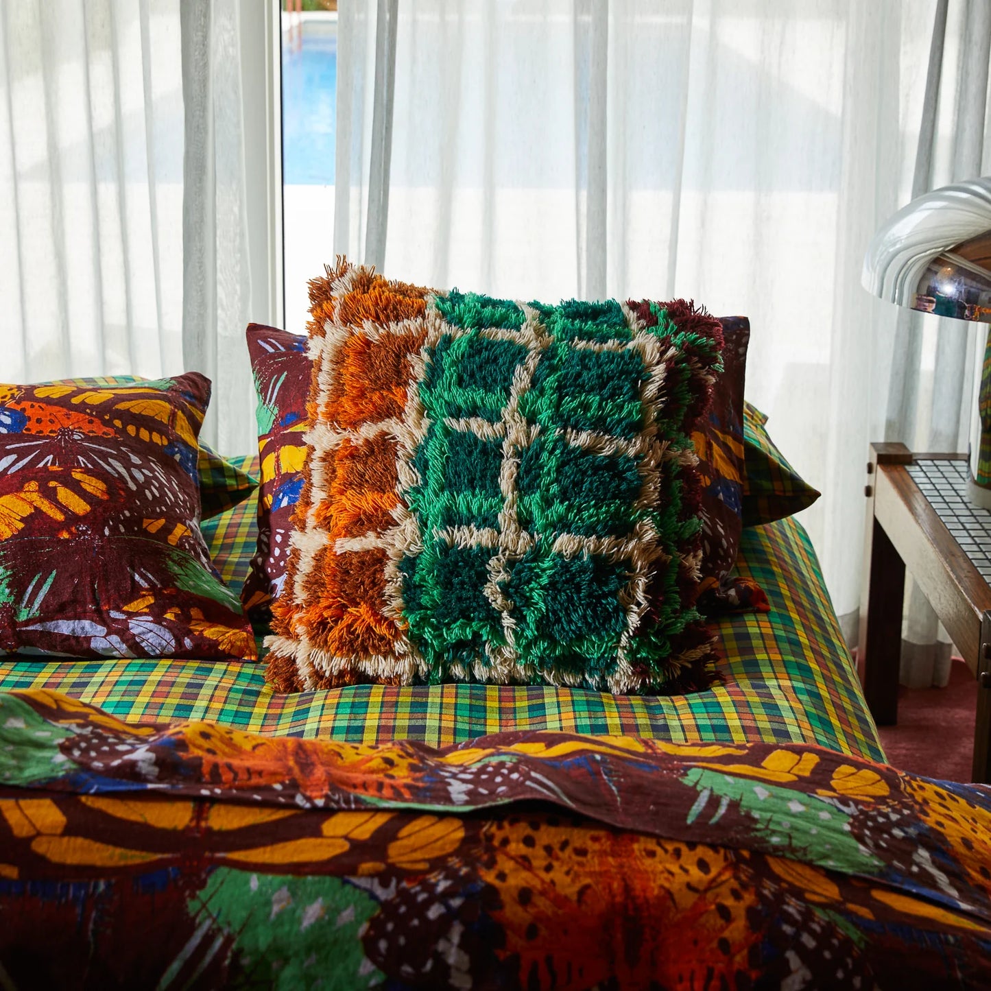 Sage x Clare - Karina Shag Cushion | Verdant