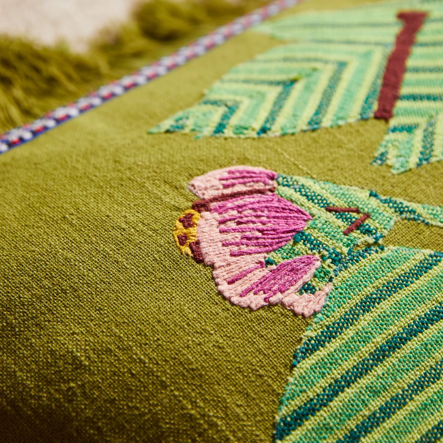 Sage x Clare - Vivi Appliqué Cushion / Juniper