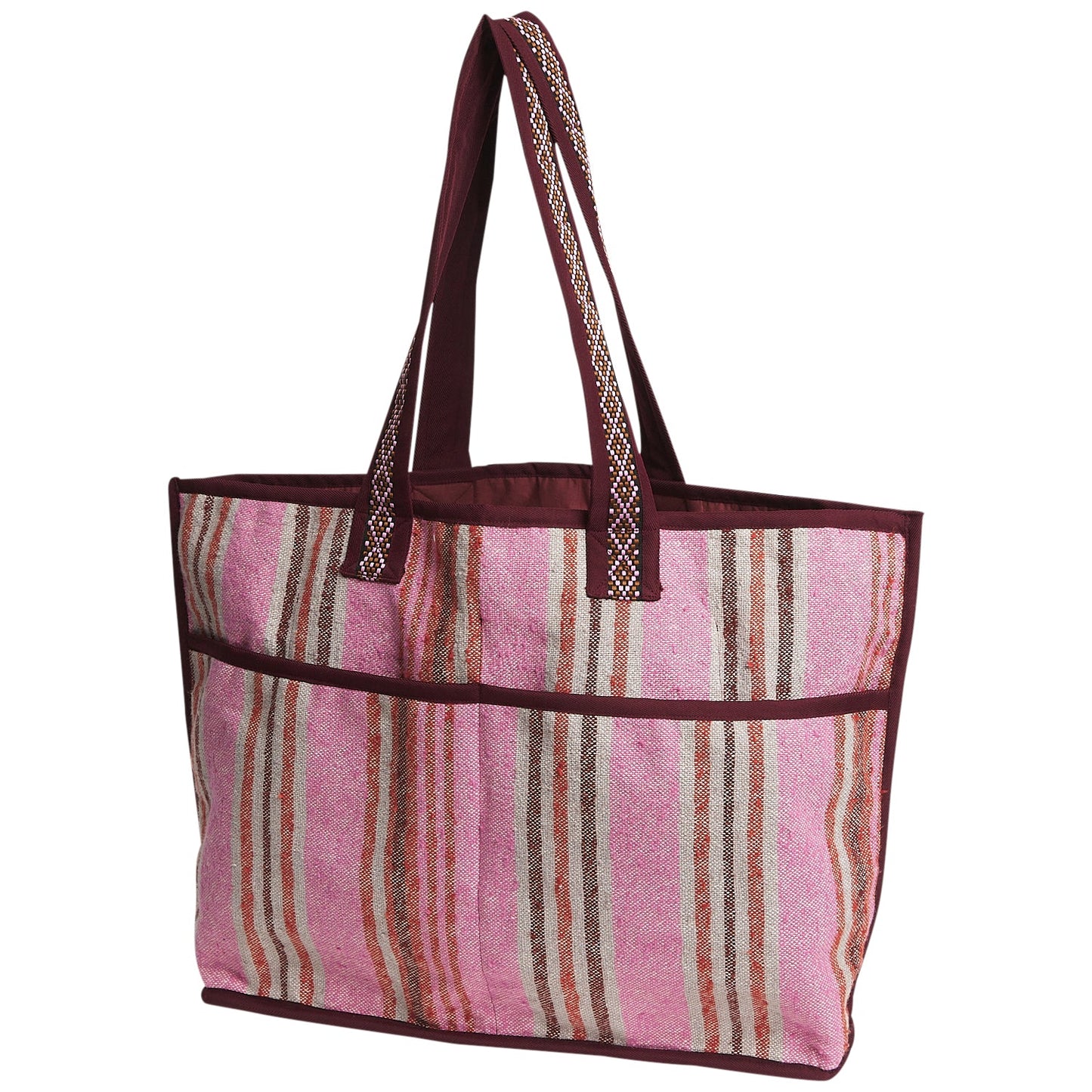 Sage x Clare - Nicolette Woven Tote Bag / Pansy