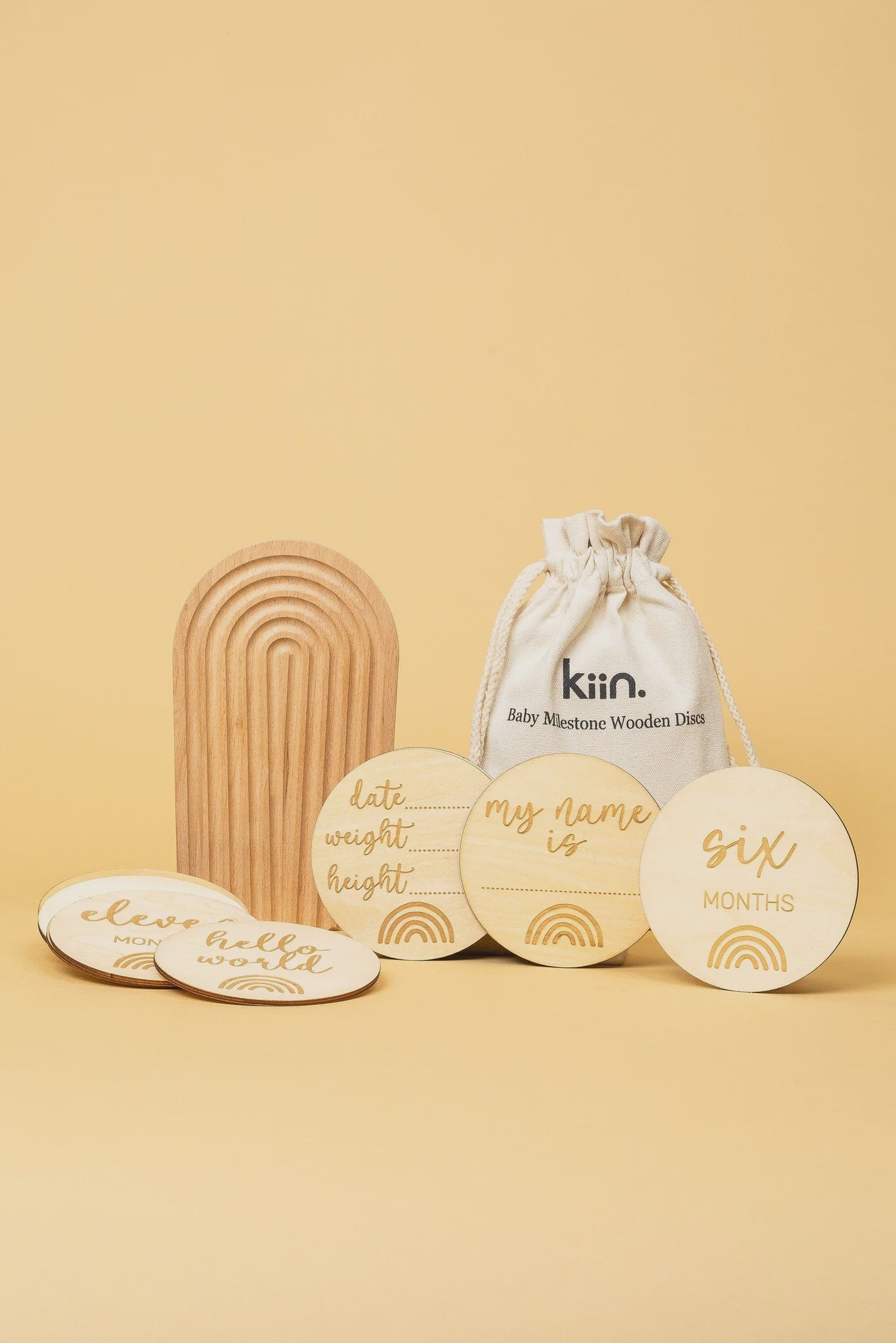 Kiin - Baby Milestone Wooden Discs - The Ivy Room Adelaide
