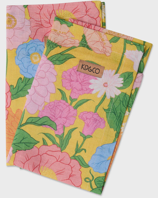 Kip & Co - Follow the Sun Yellow 4P Napkin Set - The Ivy Room Adelaide