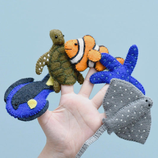 Tara Treasures - Finger Puppet Set - Coral Reef - The Ivy Room Adelaide