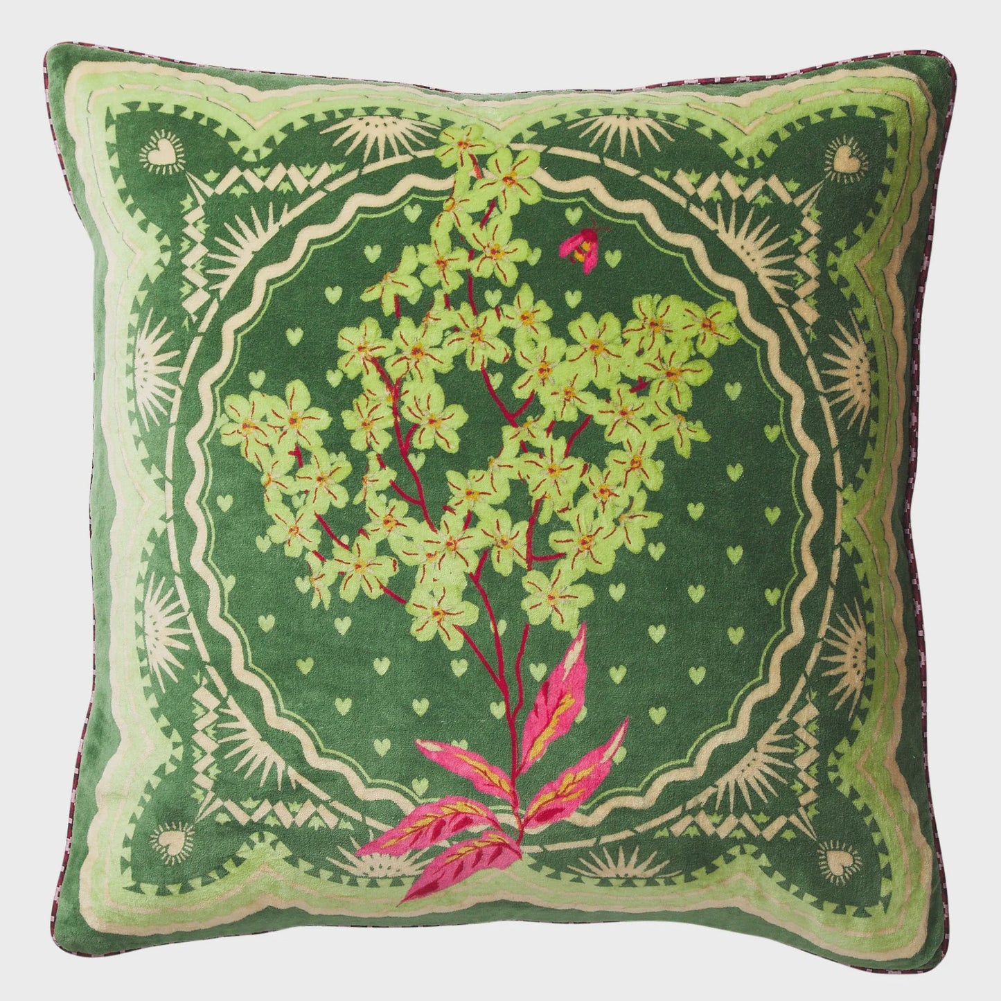 Sage x Clare - Marnie Velvet Cushion / Hunter Green