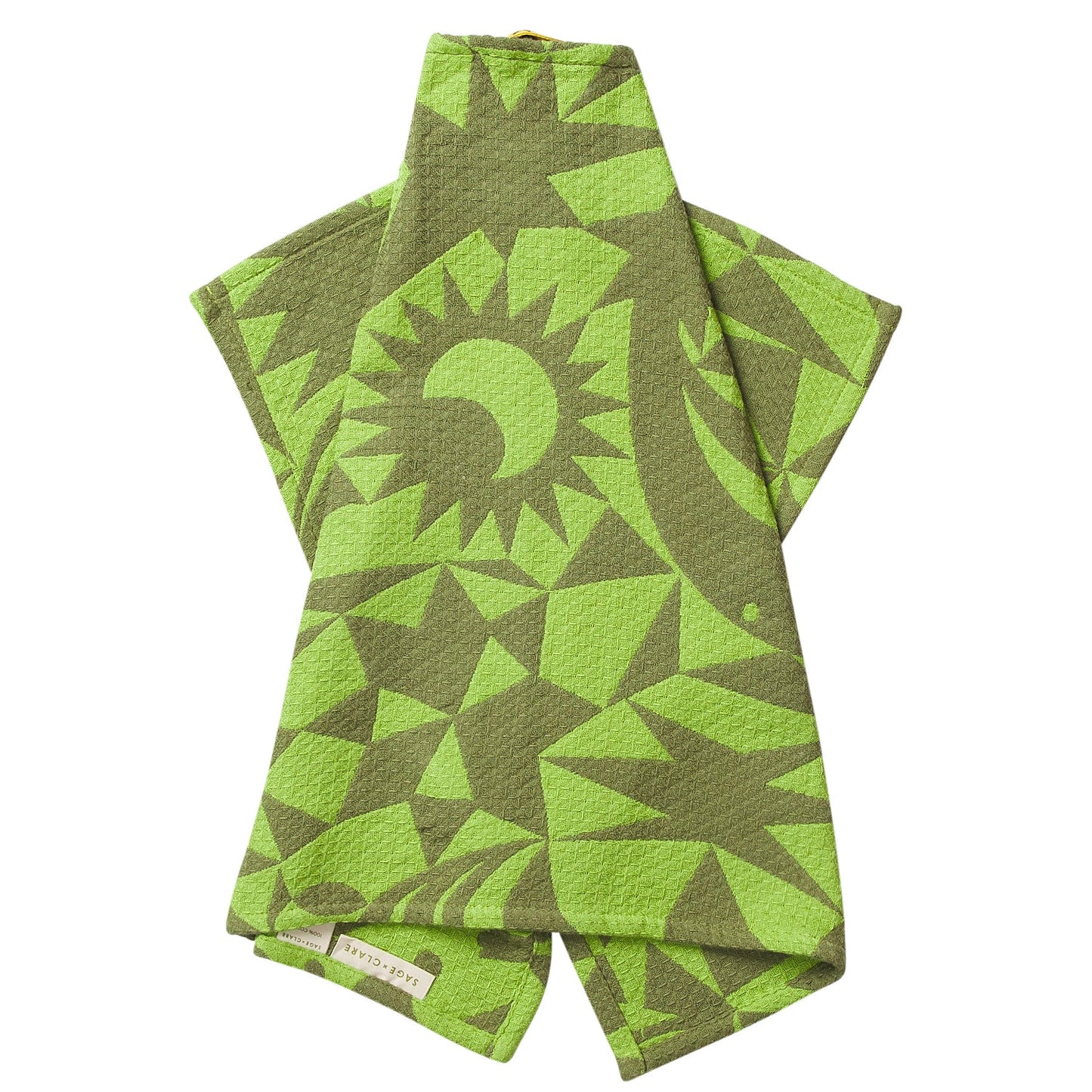 Sage x Clare - Nora Tea Tea Towel / Cactus Green